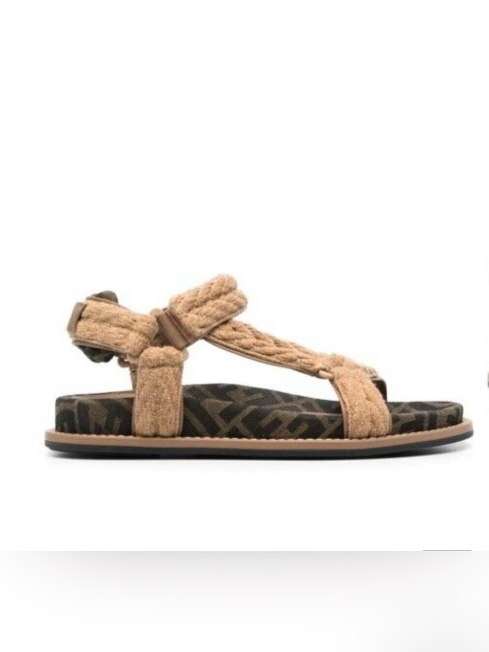 FENDI Feel Rope Sport FF Fendissima Logo Flat Gladiator Sandals Shoes 37